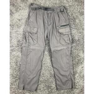 BC Clothing Co Convertible Cargo Pants Gray Zip Off Hiking Travel Mens Size 30